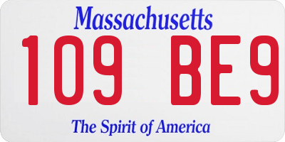 MA license plate 109BE9