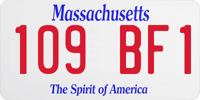 MA license plate 109BF1