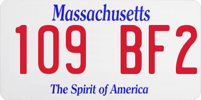 MA license plate 109BF2
