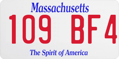 MA license plate 109BF4