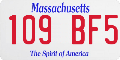 MA license plate 109BF5