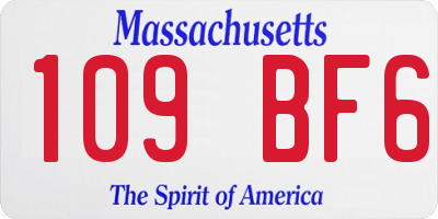 MA license plate 109BF6