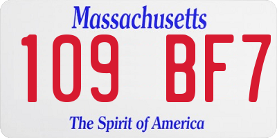 MA license plate 109BF7