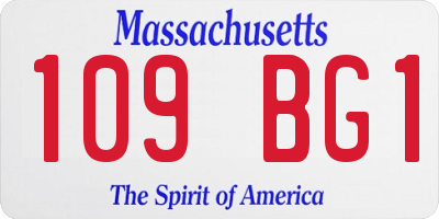 MA license plate 109BG1