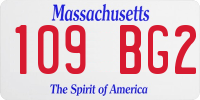 MA license plate 109BG2