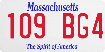 MA license plate 109BG4
