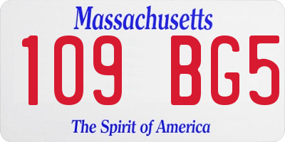 MA license plate 109BG5