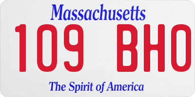 MA license plate 109BH0