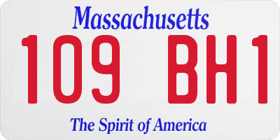MA license plate 109BH1