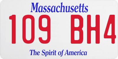 MA license plate 109BH4