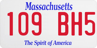 MA license plate 109BH5