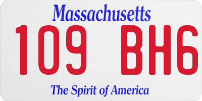 MA license plate 109BH6