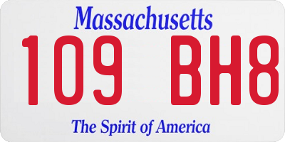 MA license plate 109BH8
