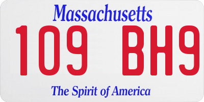 MA license plate 109BH9