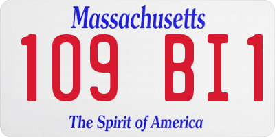 MA license plate 109BI1