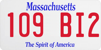 MA license plate 109BI2