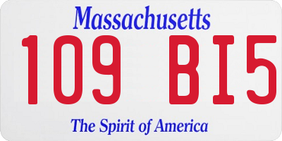 MA license plate 109BI5