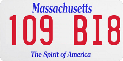 MA license plate 109BI8