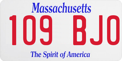 MA license plate 109BJ0