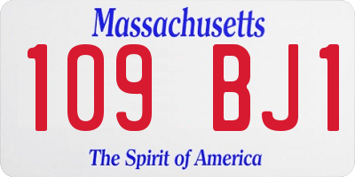 MA license plate 109BJ1