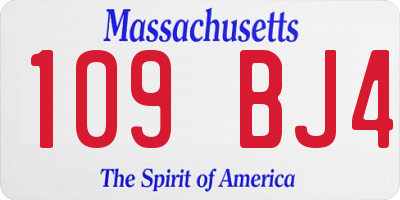 MA license plate 109BJ4