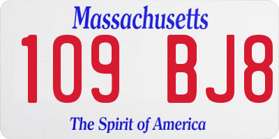 MA license plate 109BJ8
