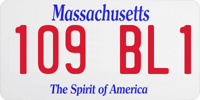 MA license plate 109BL1