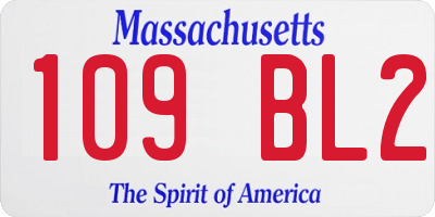 MA license plate 109BL2