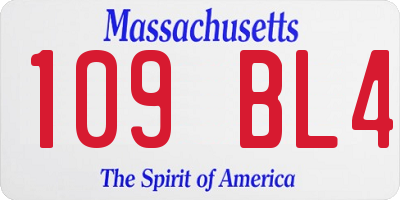 MA license plate 109BL4