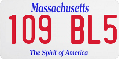 MA license plate 109BL5