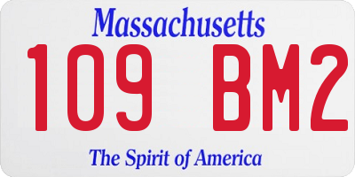 MA license plate 109BM2