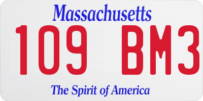 MA license plate 109BM3
