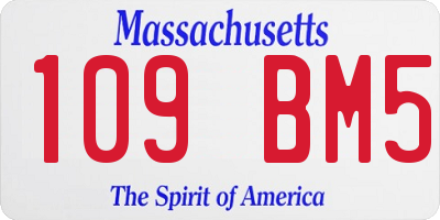 MA license plate 109BM5