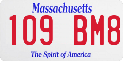 MA license plate 109BM8