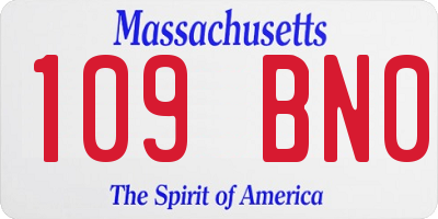MA license plate 109BN0