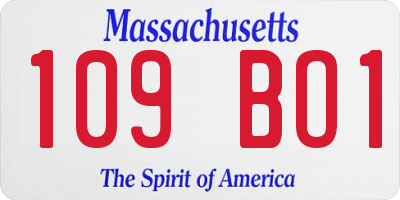 MA license plate 109BO1