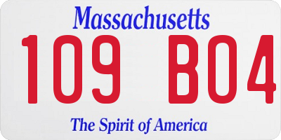 MA license plate 109BO4