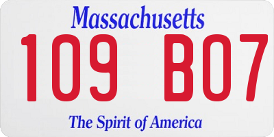 MA license plate 109BO7
