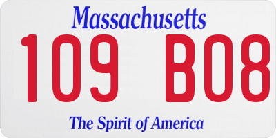 MA license plate 109BO8
