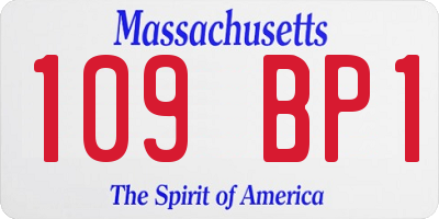MA license plate 109BP1