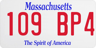 MA license plate 109BP4