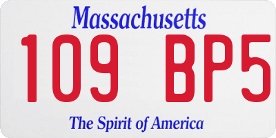 MA license plate 109BP5