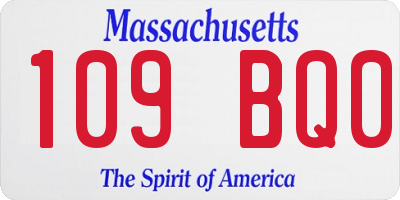 MA license plate 109BQ0