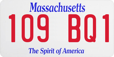 MA license plate 109BQ1