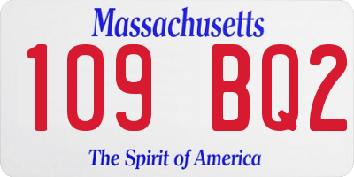 MA license plate 109BQ2