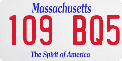 MA license plate 109BQ5