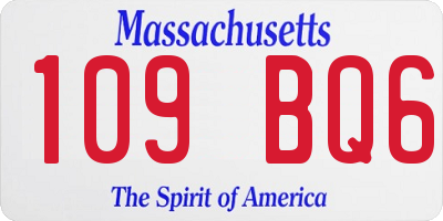MA license plate 109BQ6