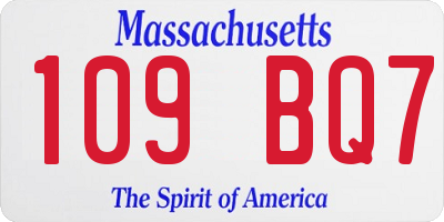 MA license plate 109BQ7