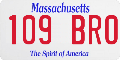 MA license plate 109BR0
