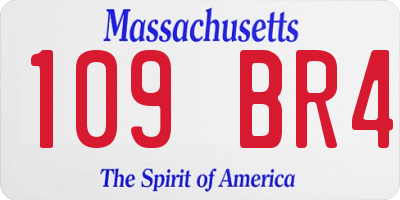 MA license plate 109BR4